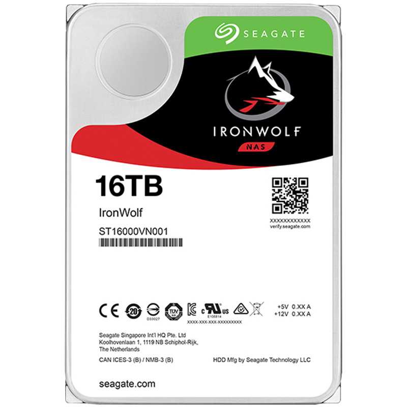 SEAGATE 16TB HDD NAS IronWolf 3.5" Size SATA