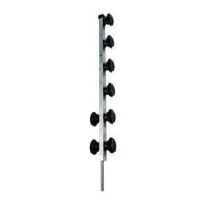 Nemtek Fence Pole - 6Line SQT Black Jurassic Galv Angled Powder Coa
