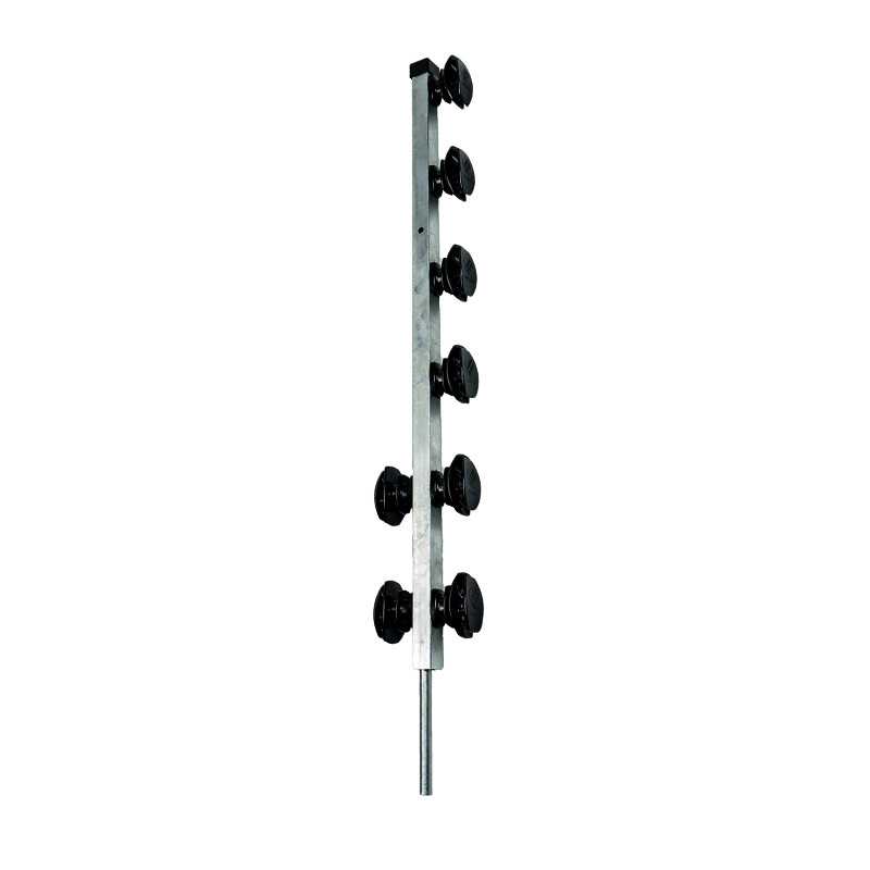 Nemtek Fence Pole - 6Line SQT Black Jurassic Galv Angled Powder Coa