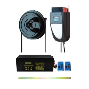 Garage Door Operator DC Blue Absolute Roll-Up Full Kit 2xTX4 Batt CW
