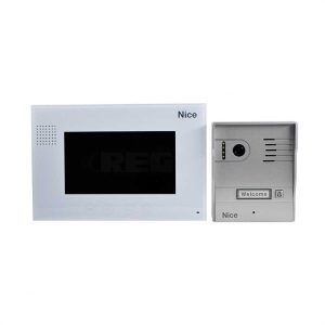 NICE 7" Colour Video Intercom Kit Incl Brushed Aluminium Gate Station