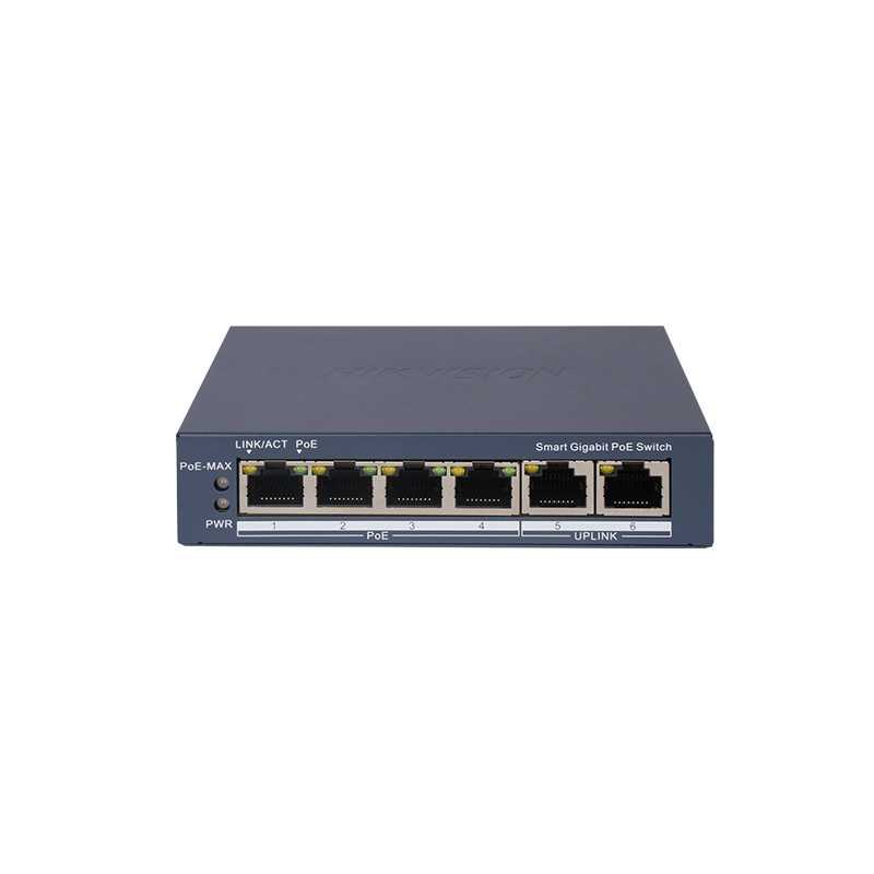 Hikvision 4 Port Gigabit PoE Smart + 2 Gbps RJ45 Switch